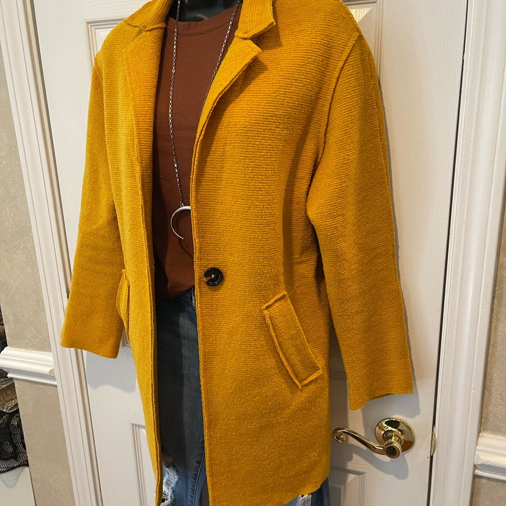Zaba Basic Mustard Yellow Jacket Size S - image 4